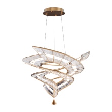 Golden 1468-M BCH - Ziva by Golden Lighting Aurora Integrated LED 36"W Pendant in Brushed Champagne